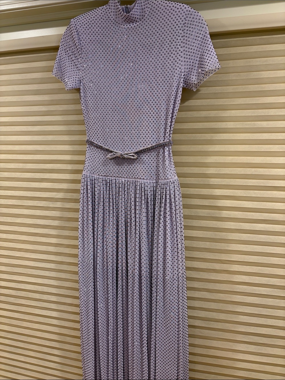 🔥CLEARANCE🔥NWOT Self-Portrait Lavender Polka-Dot Midi Dress with Belt, Size US 2 - Picture 5 of 13